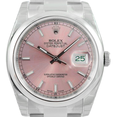 Rolex Datejust 36mm Pink/Index Oyster 116200