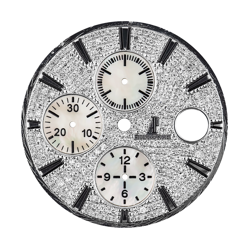 Audemars Piguet 44mm Diamond Pave Mother of Pearl Subdials Custom Dial