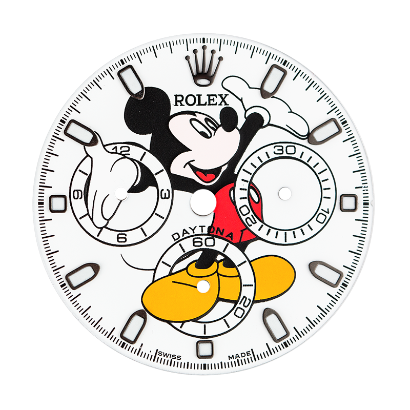 Rolex Daytona Mickey Mouse Print White Custom Dial