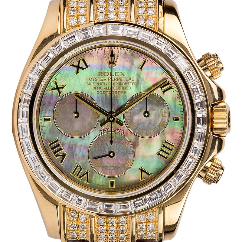 Diamond Set Rolex Daytona 116518 Yellow Gold with MOP Dial