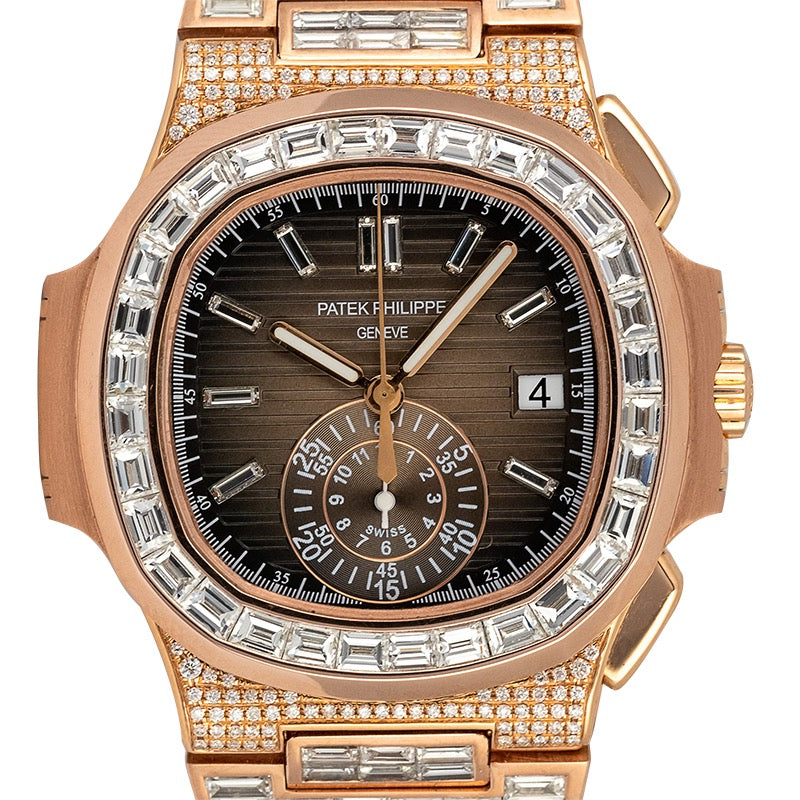 Custom Diamond Set Rose Gold Patek Philippe Nautilus 5980