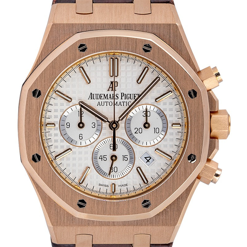 Audemars Piguet Royal Oak Chronograph 41mm Rose Gold White Dial