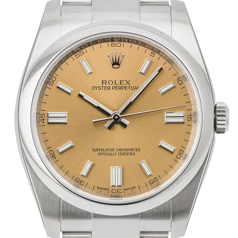 Rolex Oyster Perpetual 36mm Stainless Steel White Grape/Index 116000