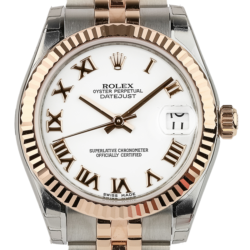 Rolex DateJust 36mm Steel/Rose Gold White/Roman Jubilee 116231