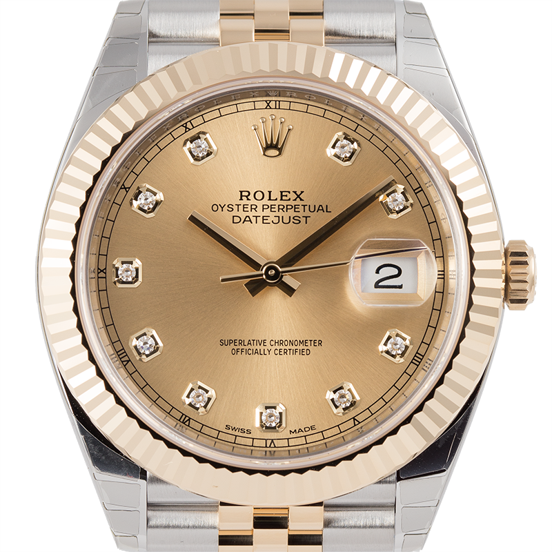 Rolex DateJust II Steel and White Gold Dark Rhodium/Diamonds Oyster 116334