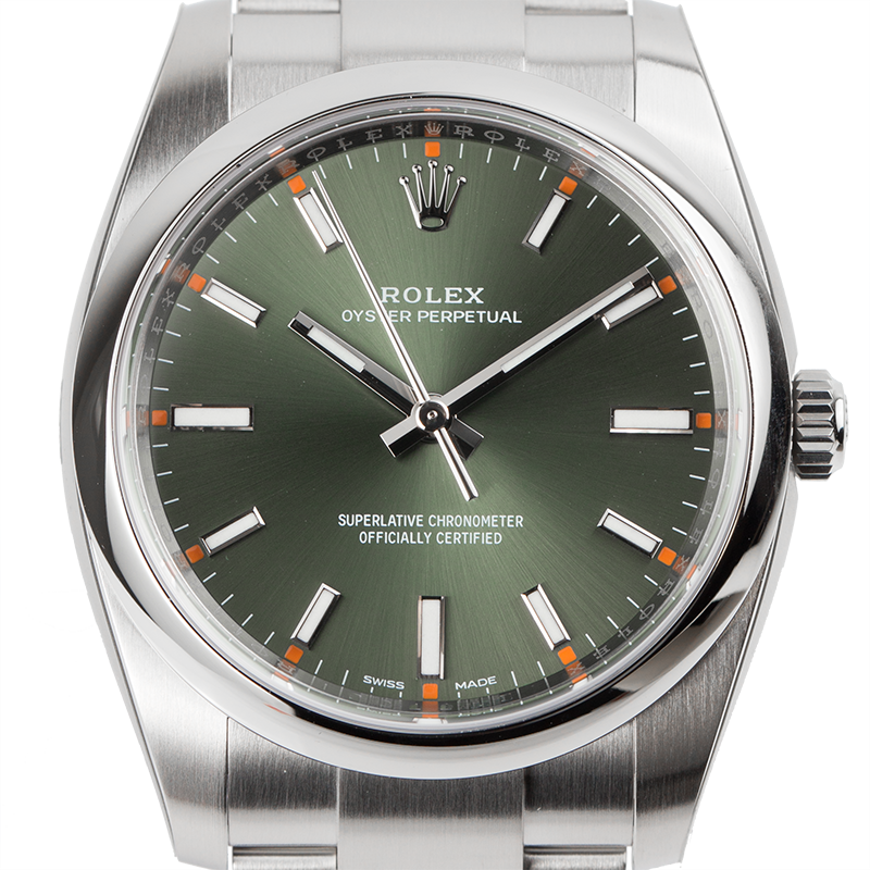 Rolex Oyster Perpetual 34 Steel Olive Green Dial Oyster 114200