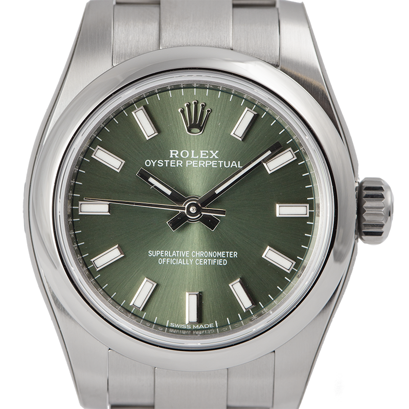 Rolex Oyster Perpetual 26 Steel Olive Green/Index 176200