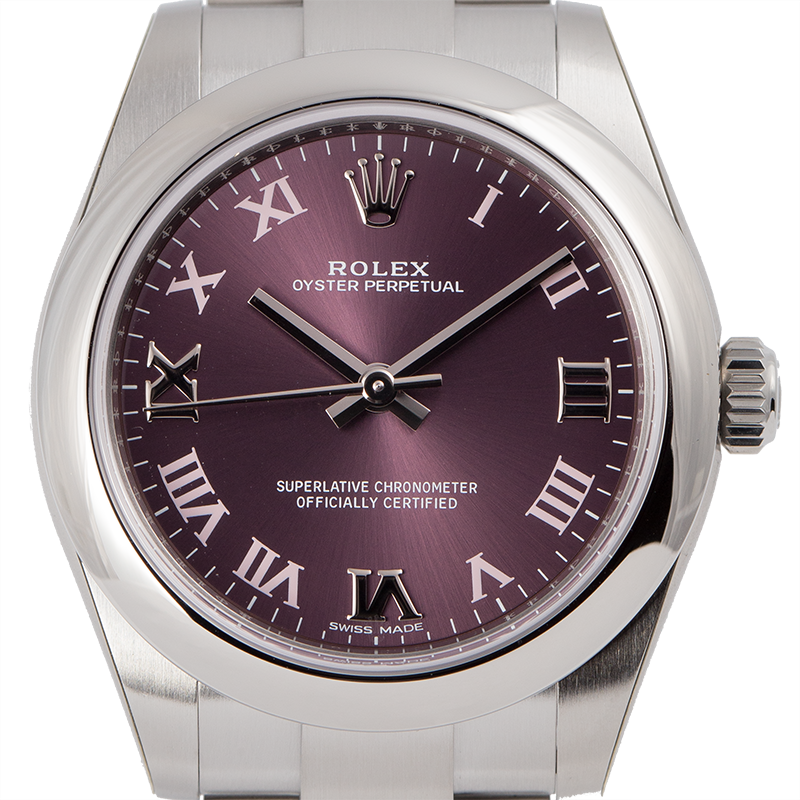 Rolex Oyster Perpetual 31 Steel Red Grape/Roman 177200