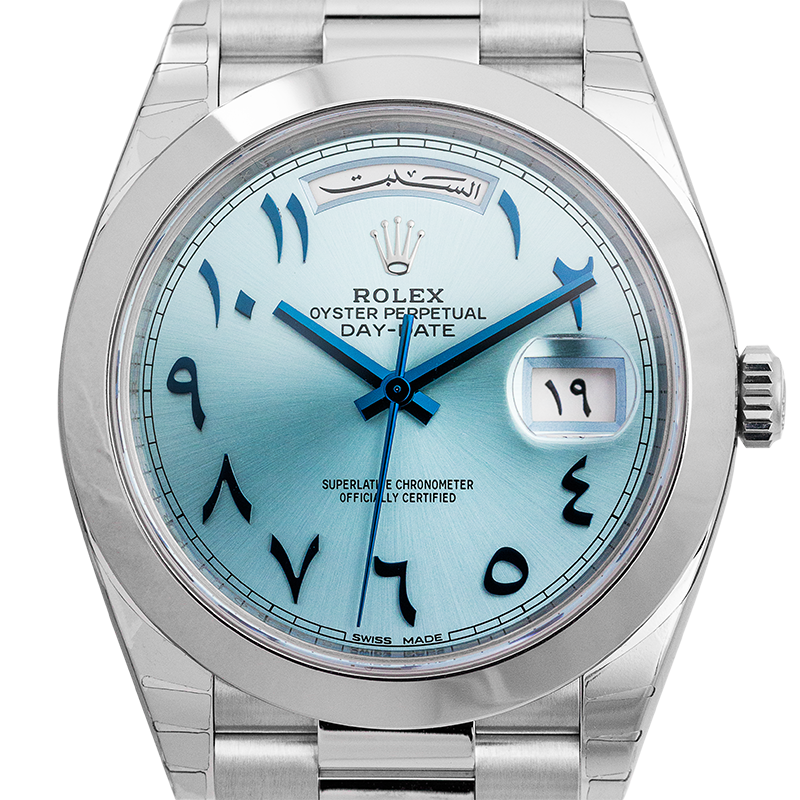 Rolex Day-Date 40 Platinum Custom Arabic-Indic Dial 228206