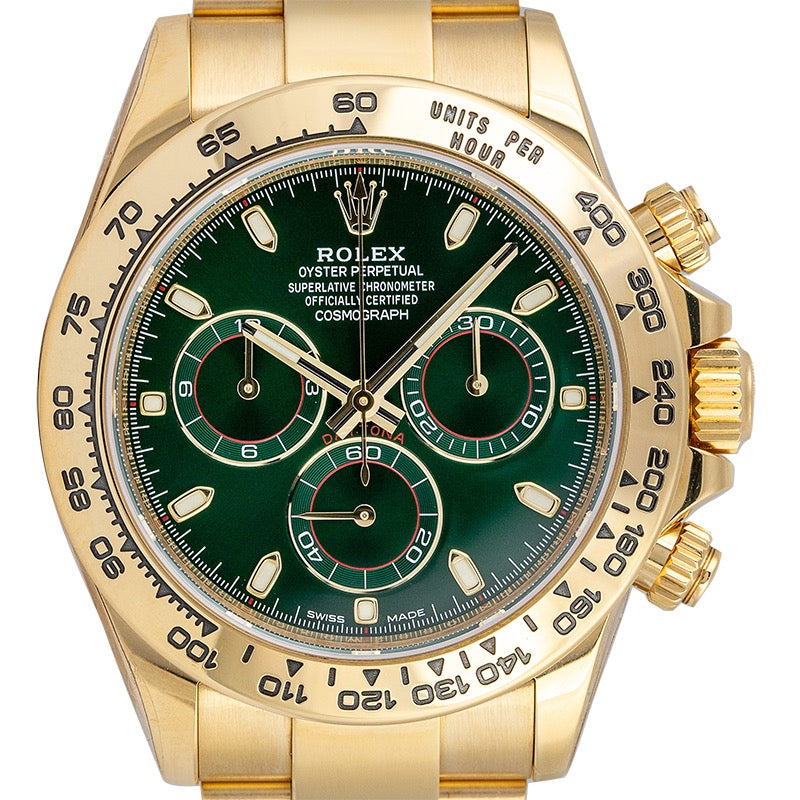 Rolex Daytona 18ct Yellow Gold Green Dial 116508