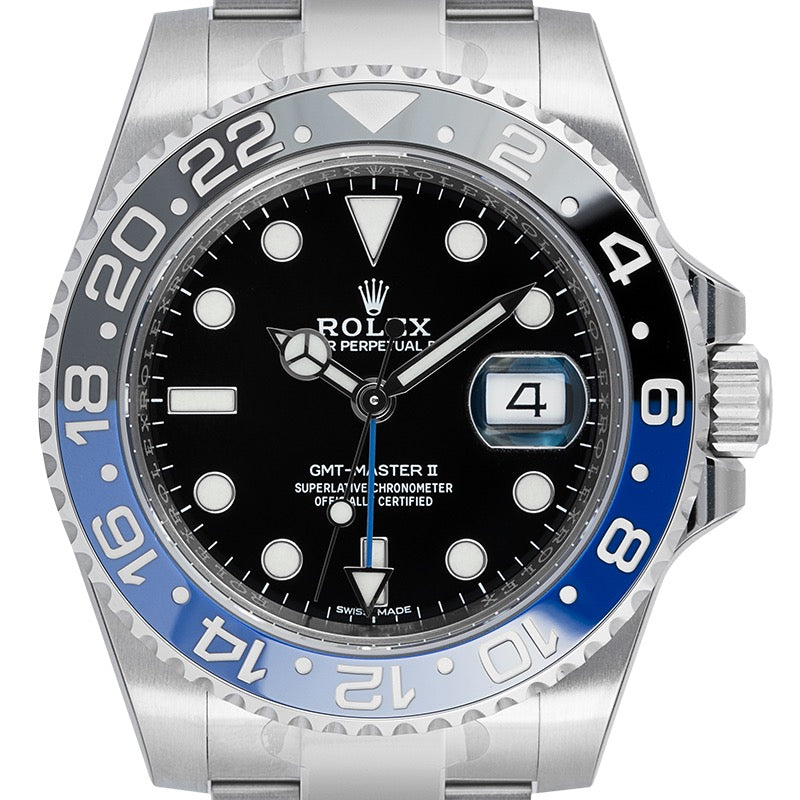 Rolex GMT-Master II Stainless Steel Black Dial Black/Blue Bezel (Batman) 116710BLNR