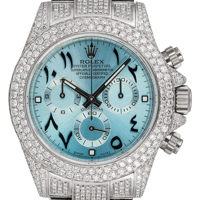 Rolex Daytona Steel Custom Diamond Set with Custom Arabic-indic Dial 116520