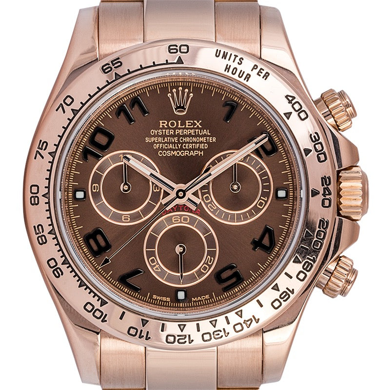 Rolex Daytona 18ct Everose Gold Chocolate/Arabic Dial 116505