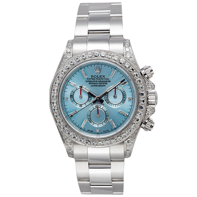 Rolex Daytona White Gold Ice/Diamonds Diamond Set Custom Watch 116509