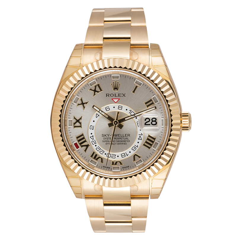 Rolex Sky-Dweller Yellow Gold Silver/Roman 326938