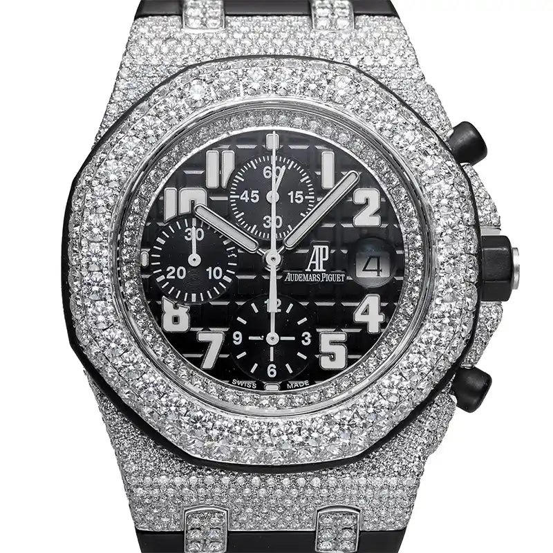 Custom Diamond Set AP Royal Oak Offshore 42mm Black Dial