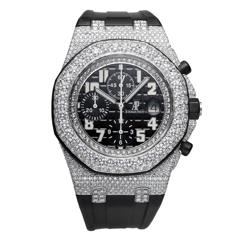 Custom Diamond Set Audemars Piguet Royal Oak Offshore 42mm Black Dial