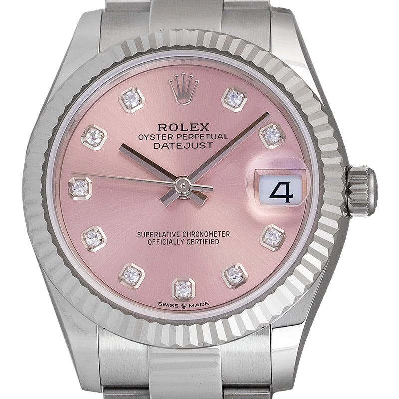 Rolex Datejust 31 Steel Pink/Diamonds Dial Oyster 278274 Watch