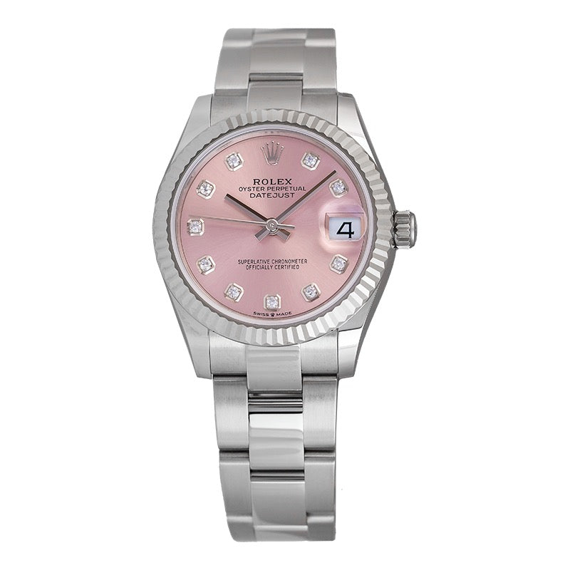 Rolex Datejust 31 Steel Pink/Diamonds Dial Oyster 278274 Watch