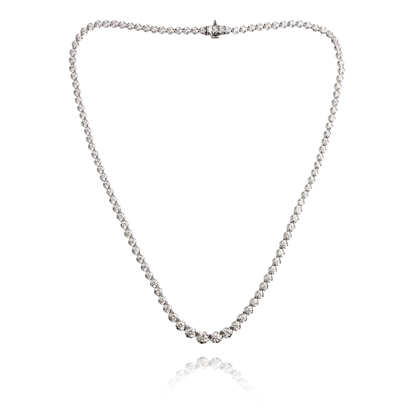 T4D White Gold Necklace Set with Diamonds