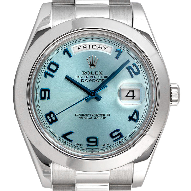 Rolex Day-Date II Platinum Ice-Blue Dial 218206