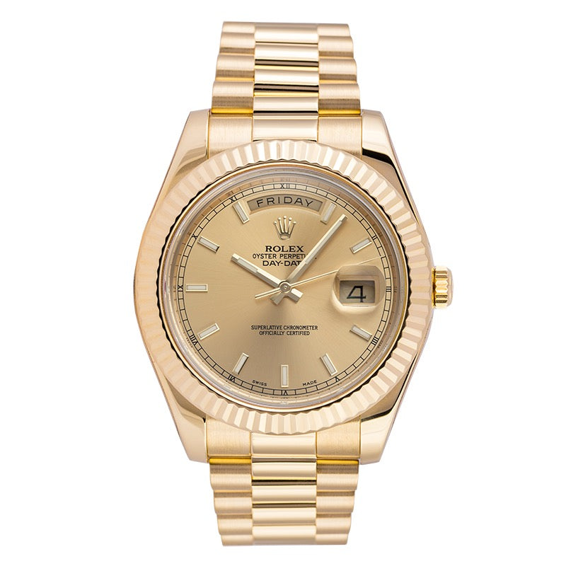 Rolex Day-Date 2 Yellow Gold Champagne/Index 218238