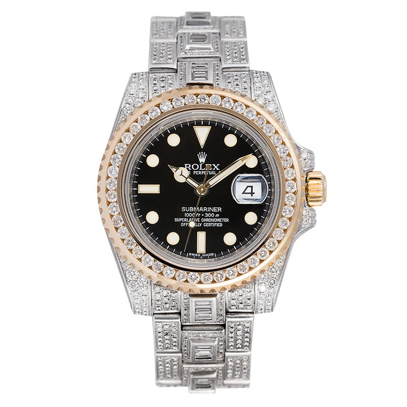 Custom Diamond Set Rolex Submariner Date 116613LN Watch