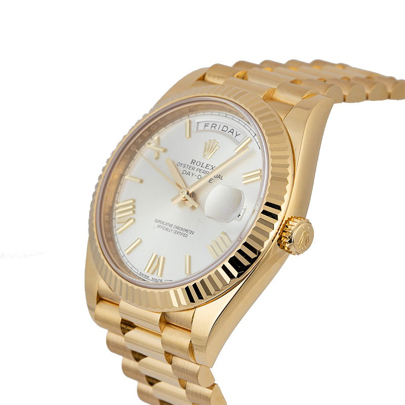 Rolex Day-Date 40 18ct Yellow Gold Silver/Roman Dial 228238 Watch