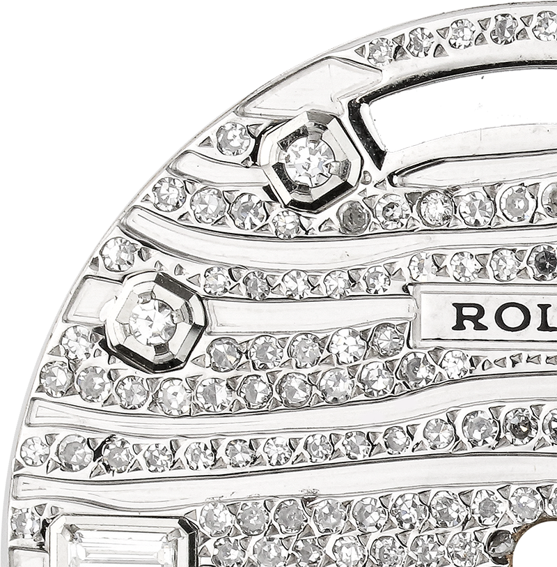 Rolex Day-Date 41mm Steel Wave Design Diamond Set Custom Dial