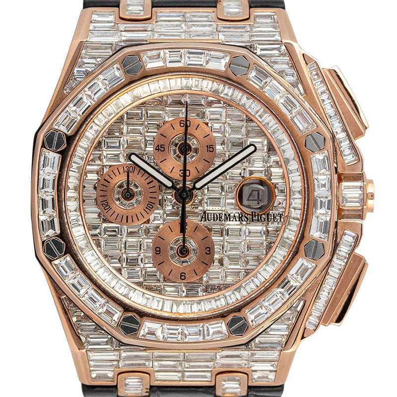 Custom Diamond Set Audemars Piguet Royal Oak Offshore 44 Rose Gold 26401RO.OO.A002CA.01 Watch