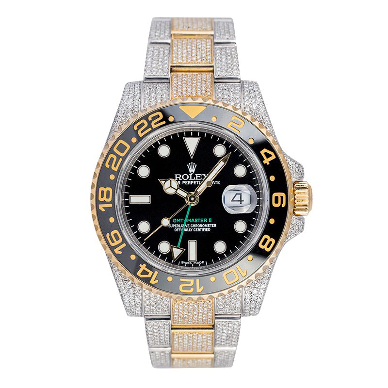 Custom Diamond Set Rolex GMT-Master II Steel/Gold 116713LN