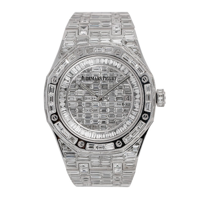 Custom Diamond Set Audemars Piguet Royal Oak 41 Baguette Diamonds Watch