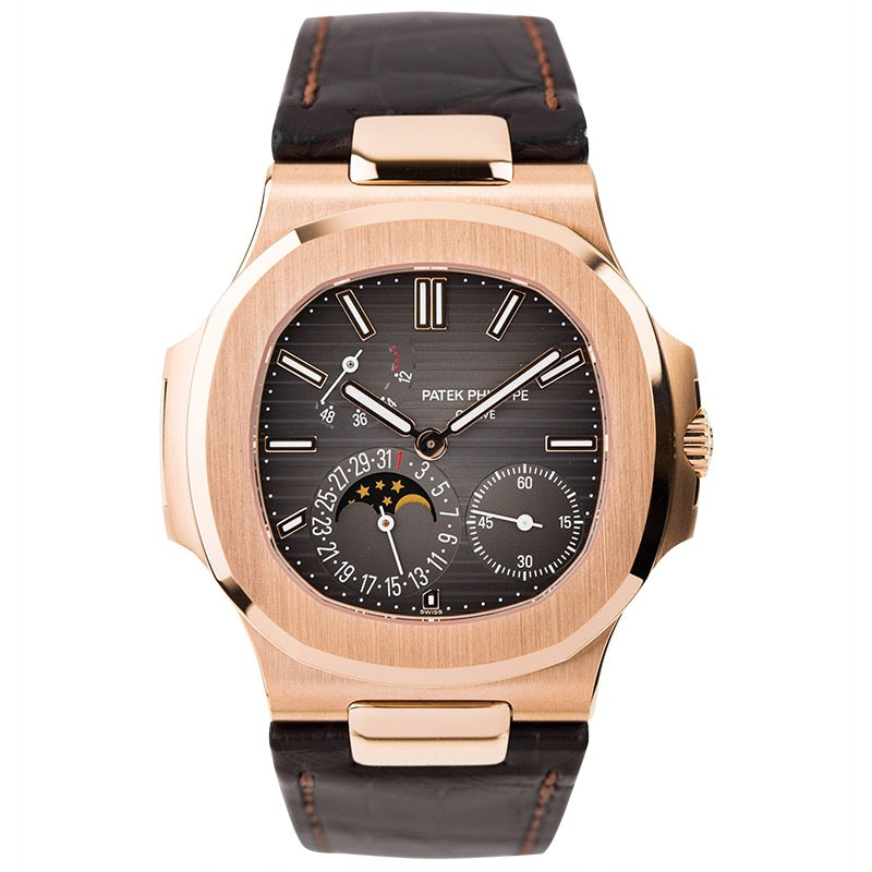 Patek Philippe Nautilus Rose Gold & Leather 5712R-001