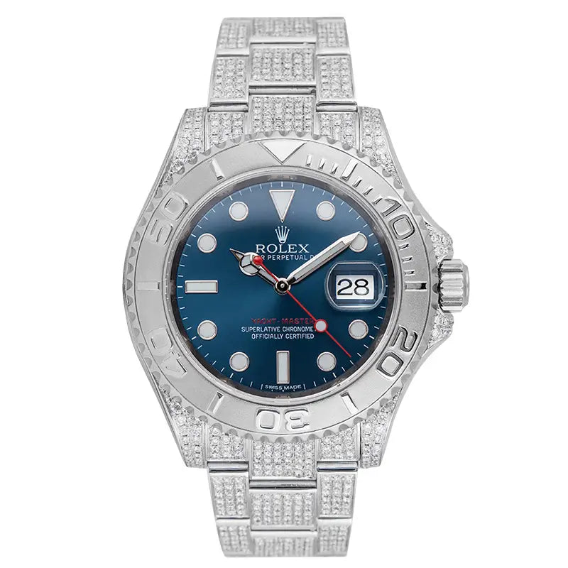 Full view of Rolex Yacht-Master 40 Custom Micro Diamond Set 116622