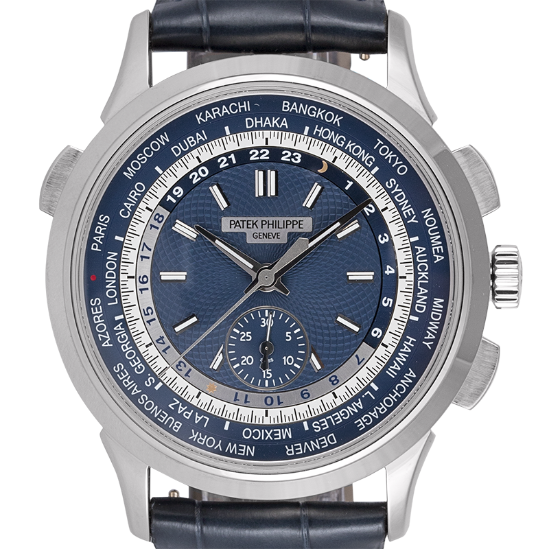 Patek Philippe Complications White Gold Blue Leather Strap 5930G-001