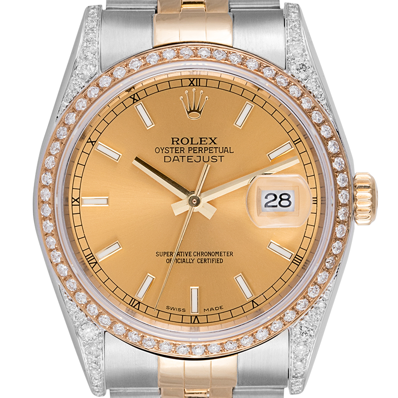 Rolex Datejust 36 Bi-Metal Jubilee Diamond Set Custom Watch 116203