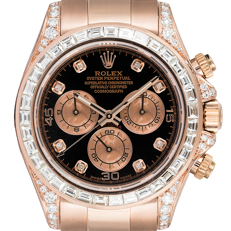 Rolex Daytona 18ct Everose Gold Custom Diamond Set 116505