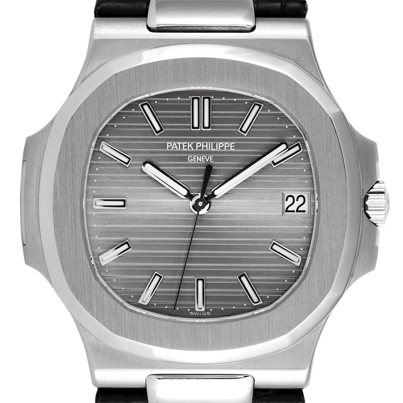 Patek Philippe Nautilus 5711G-001 White Gold Black Leather Strap