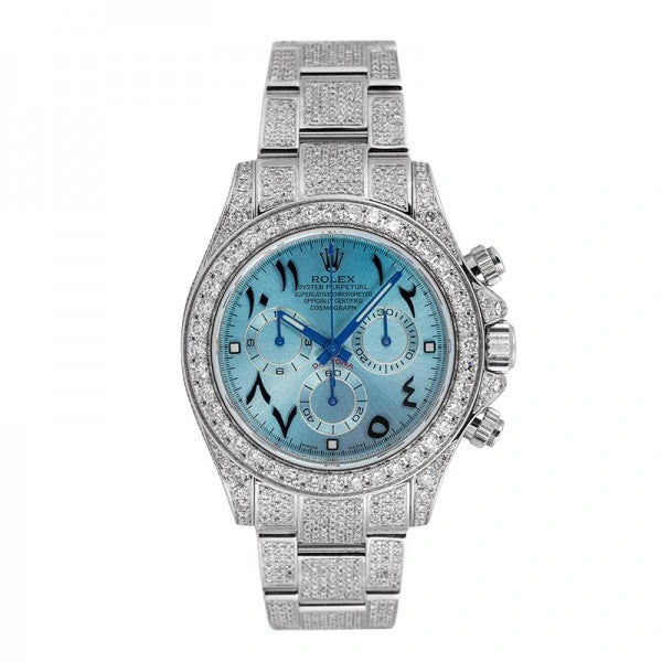 Full view of Rolex Daytona 116509 White Gold with Custom Blue Dial