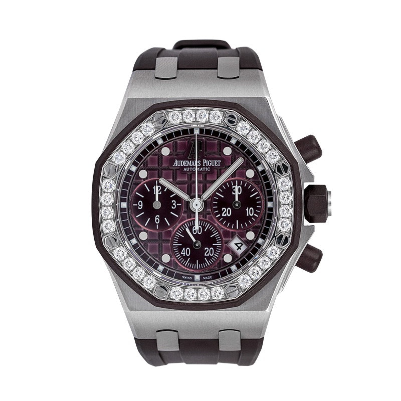 Audemars piguet royal oak offshore 37mm diamond bezel purple dial 26048SK.ZZ.D066CA.01