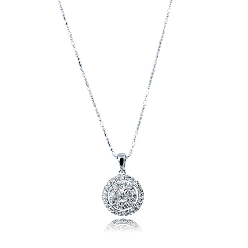 Custom Diamond Set 18ct White Gold Necklace