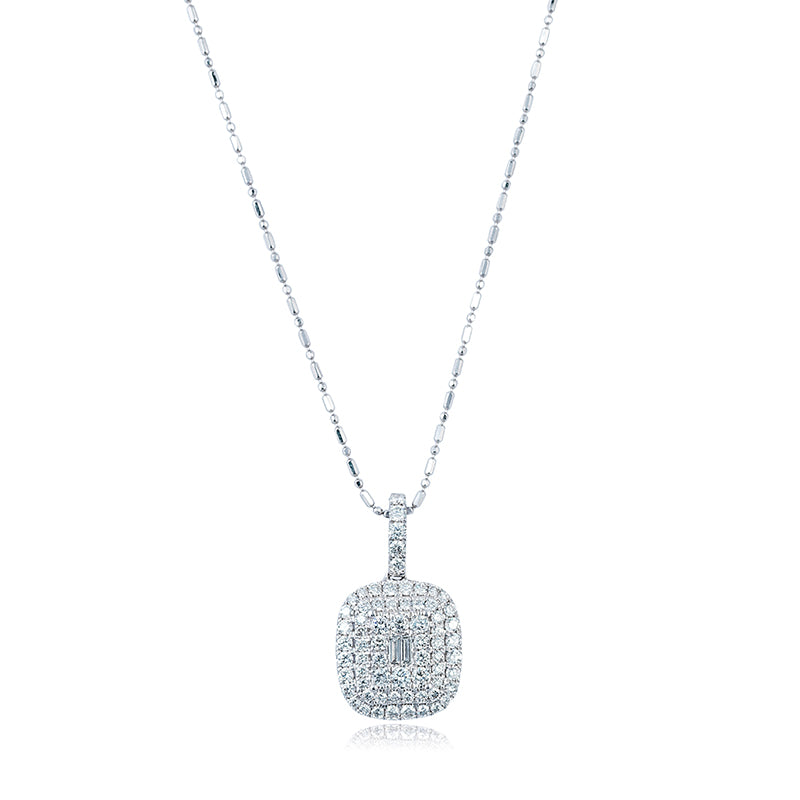 Custom Diamond Set 18ct White Gold Necklace