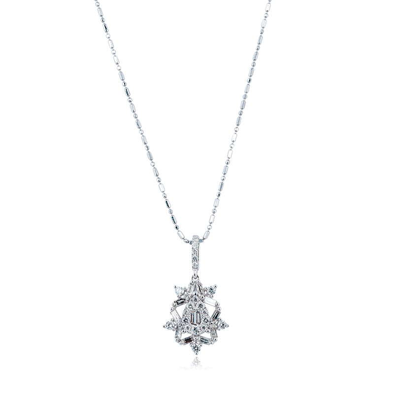 Custom Diamond Set 18ct White Gold Necklace