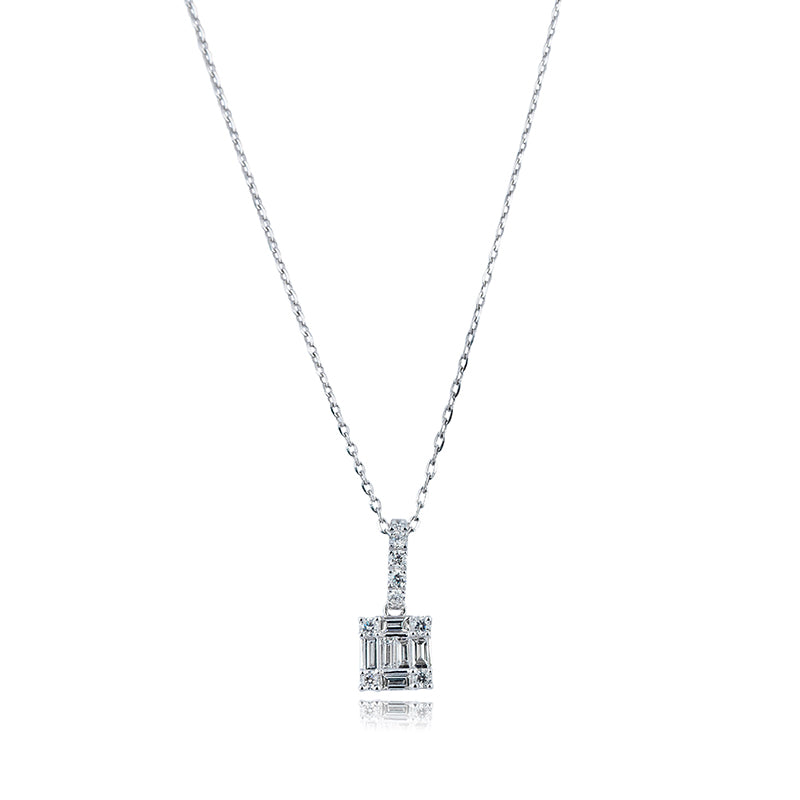 Custom Diamond Set 18ct White Gold Necklace