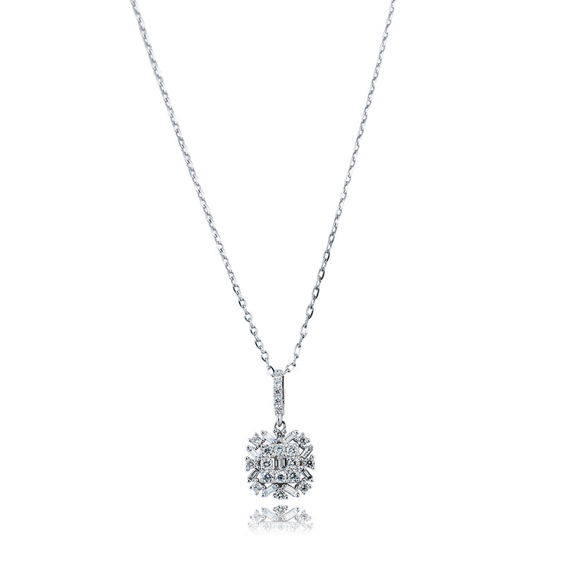 Custom Diamond Set 18ct White Gold Necklace