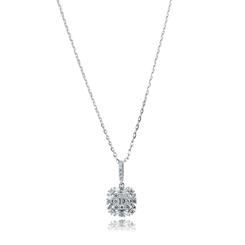 Full view - Custom Diamond Set 18ct White Gold Necklace