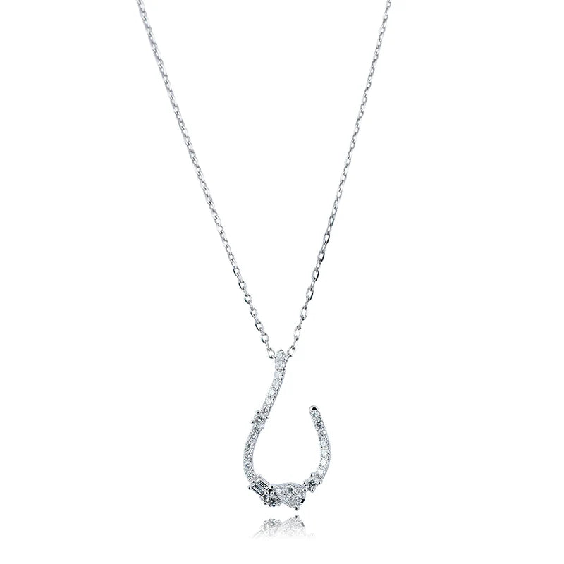 Full view - Custom Diamond Set 18ct White Gold Necklace