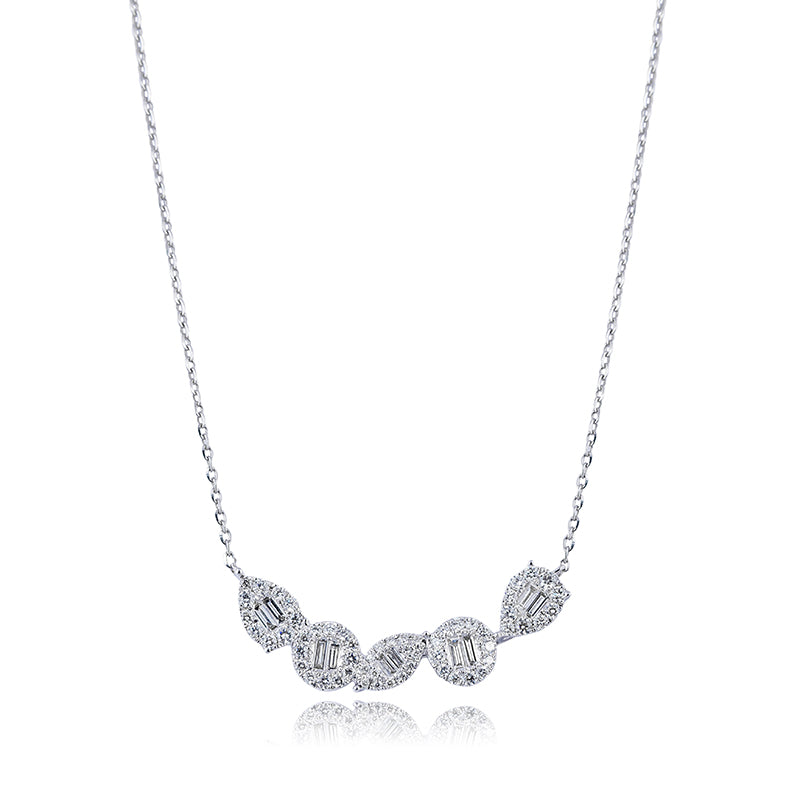 Custom Diamond Set 18ct White Gold Necklace