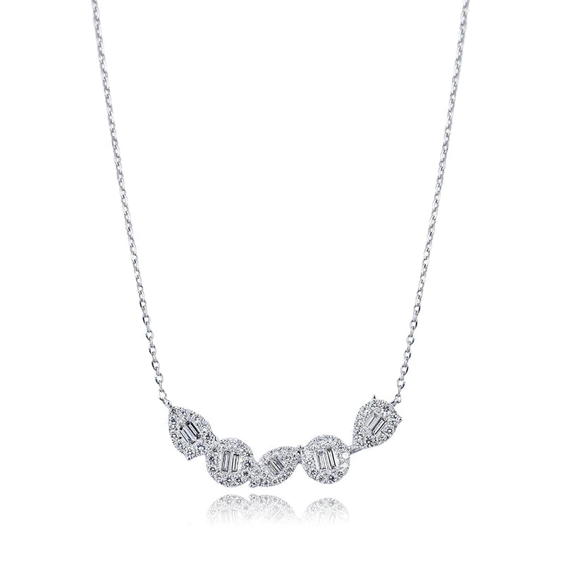 Full view - Custom Diamond Set 18ct White Gold Necklace