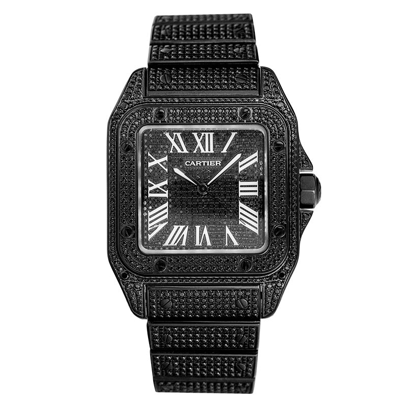 Cartier Santos 100 Large Black/White Roman Numerals Dial Steel 38mm W20073X8